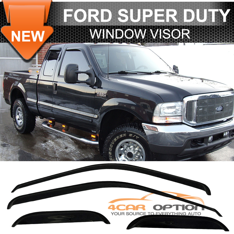 99-13 Ford F250 F350 Extended Cab Super Cab Window Vent Shade Acrylic Visors