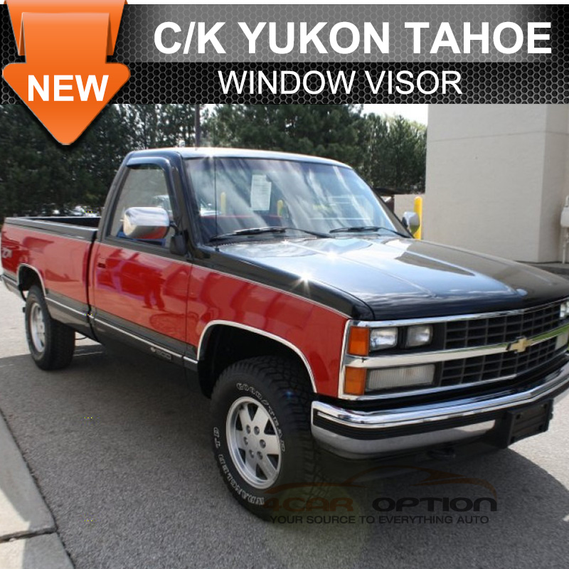 For 88-98 GMC C K 95-99 Tahoe 92-99 GMC Yukon Acrylic Window Visors 2Pc Set
