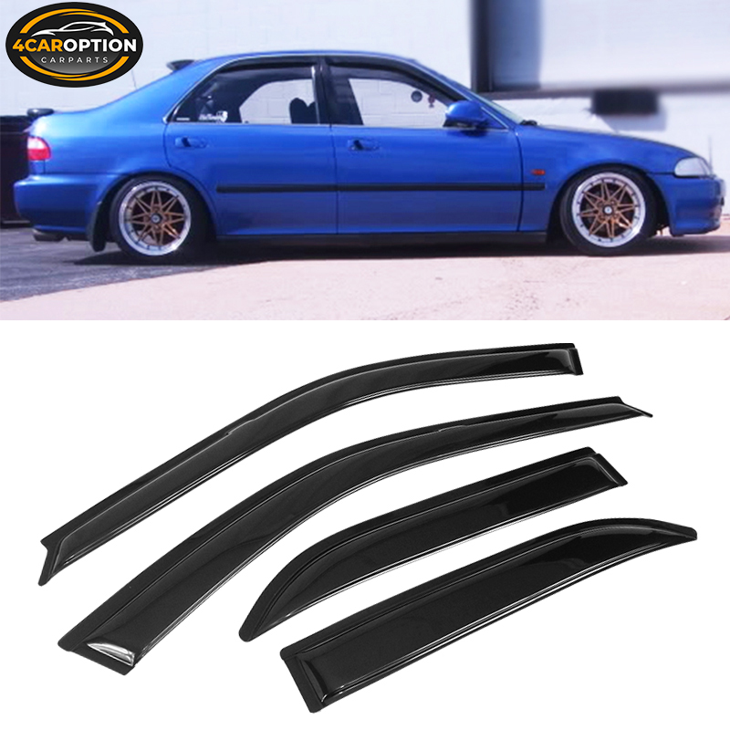 Fits 92-95 Honda Civic EG8 EH9 4DR Window Visors Rain Sun Guard