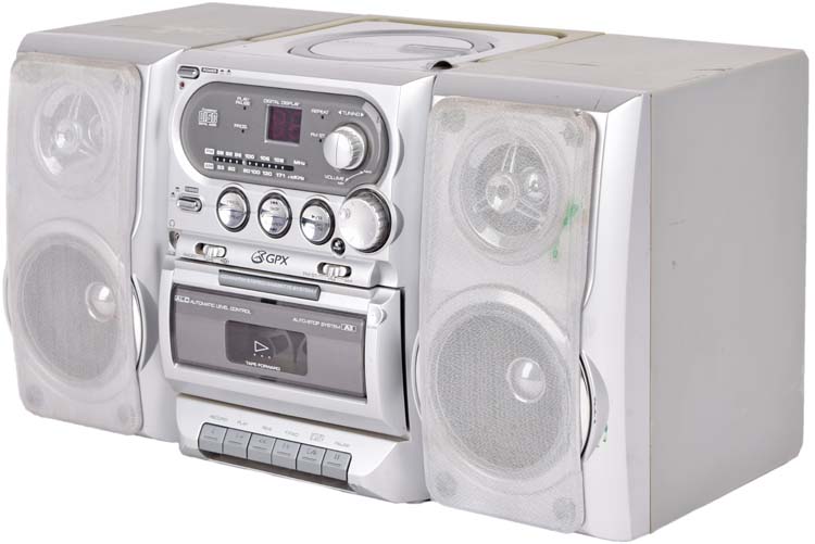 GPX Q916 Go Music Portable AM FM Cassette Tape CD Stereo Boombox System Silver eBay