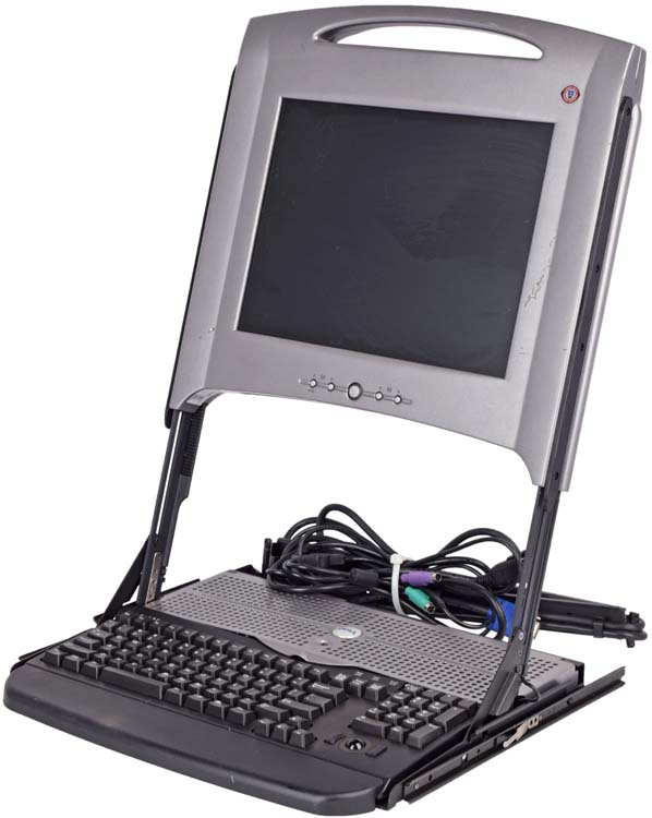 Dell PowerEdge 15FP Rack Console 4U132 1U Mount Trackball Keyboard 15" Monitor eBay