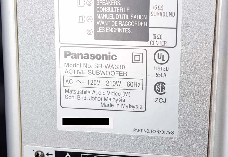 Panasonic sb wa310 subwoofer Panasonic sb wa310 subwoofer