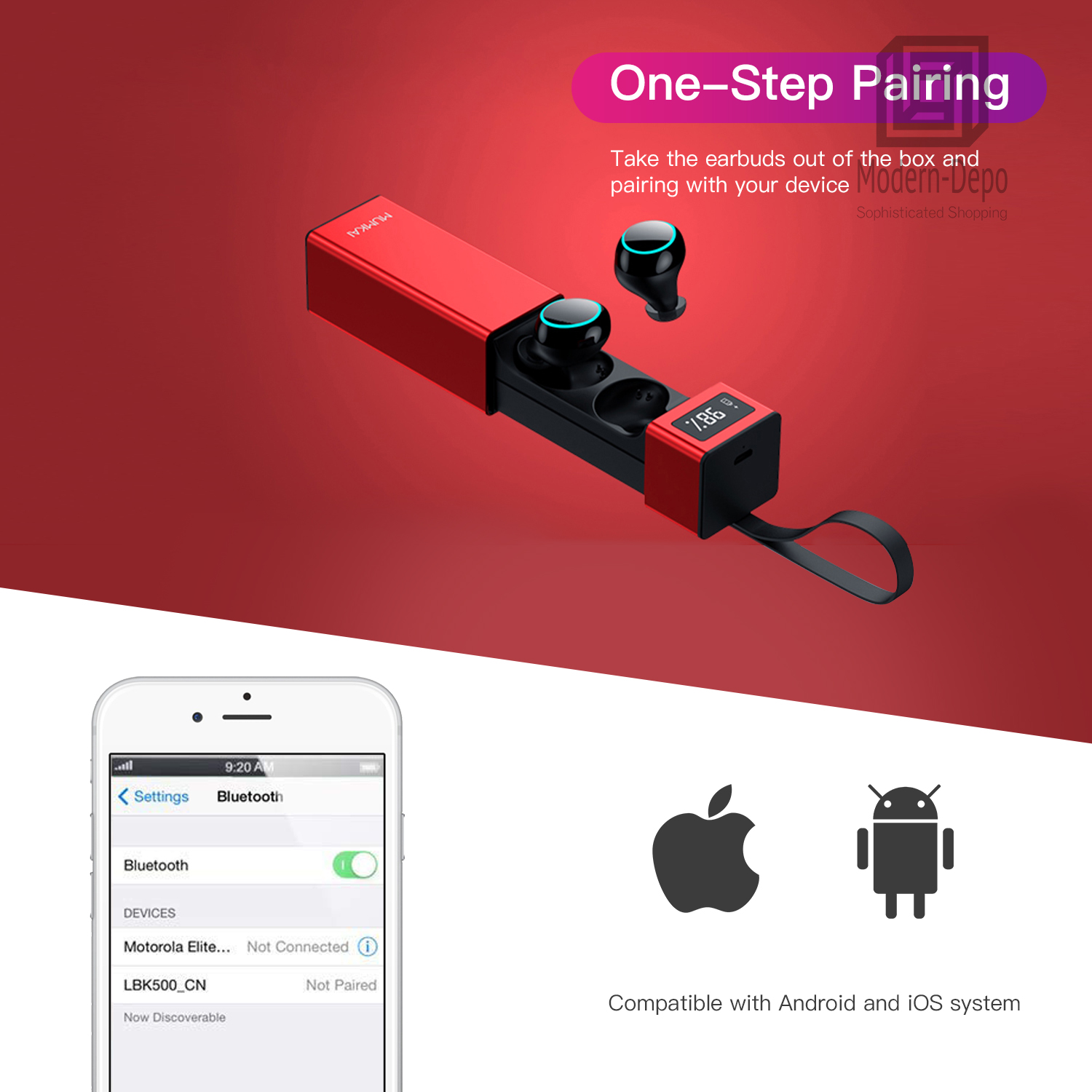Bluetooth 5.0 TWS True Touch Control Wireless Earbuds with Power Box Waterproof - Picture 13 of 21