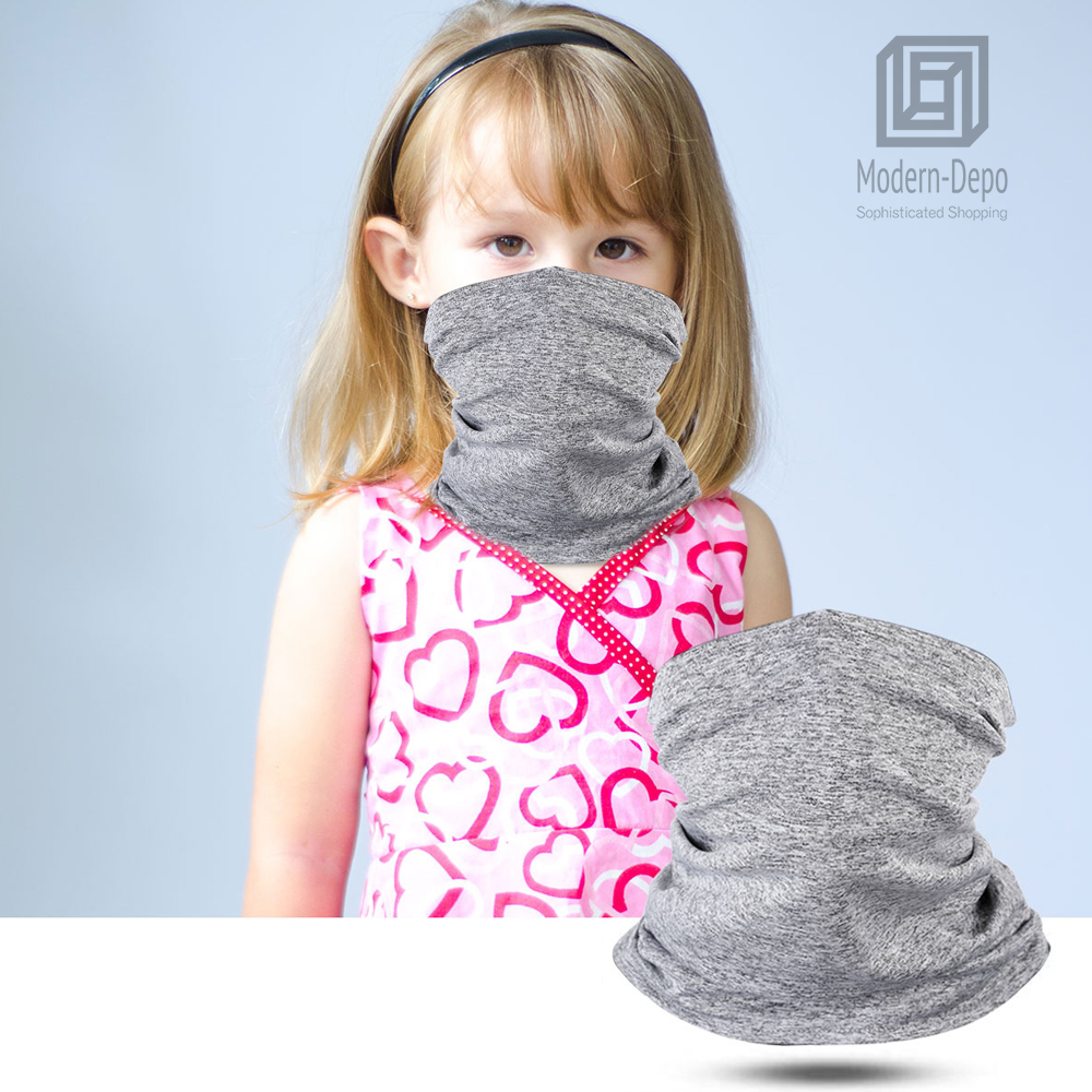 2 Pack Neck Gaiter Washable Multifunction Headwear Elastic Face Scarf Cooling Headband Snood with Dust Sun Protection for Outdoor Sports Dudu Cream Bandana for Kids