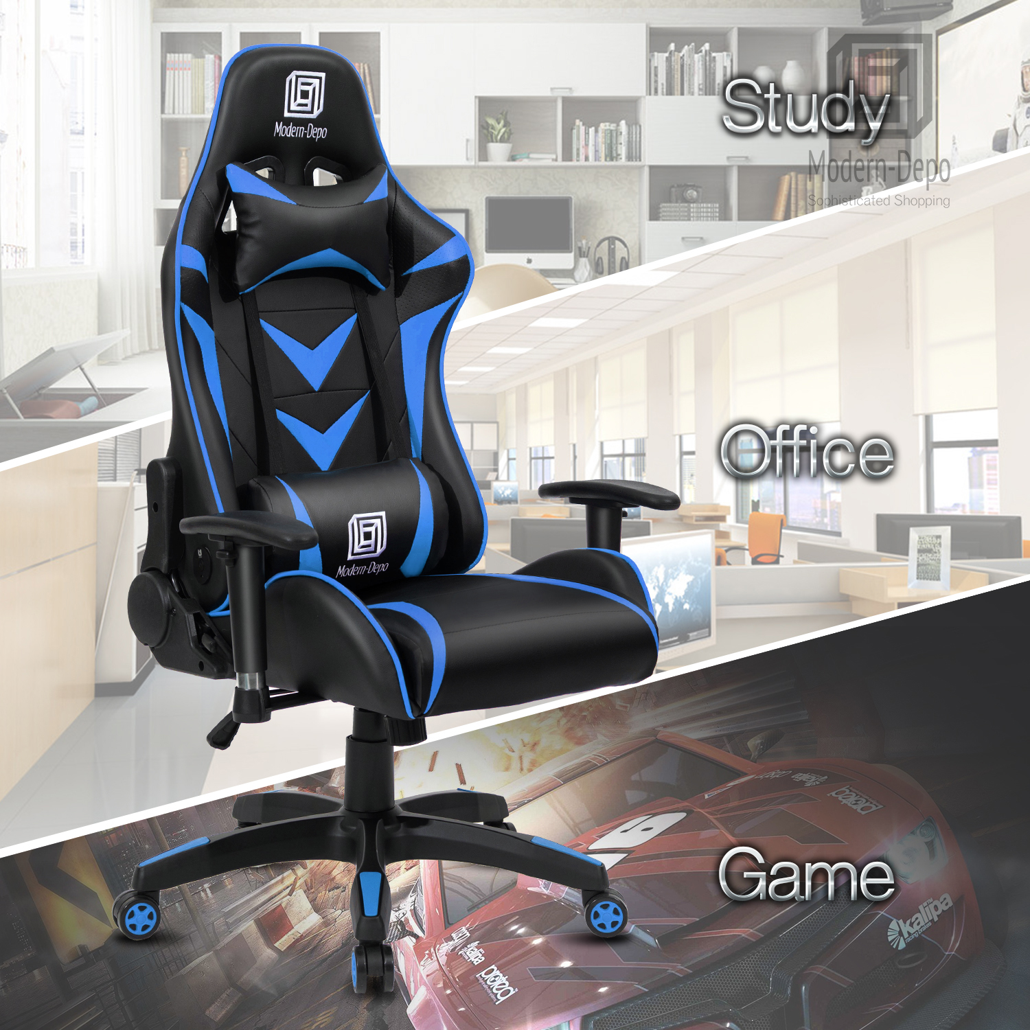Computer Gaming Chair Bluetooth Speakers Ergonomic Office Chairs Swivel
