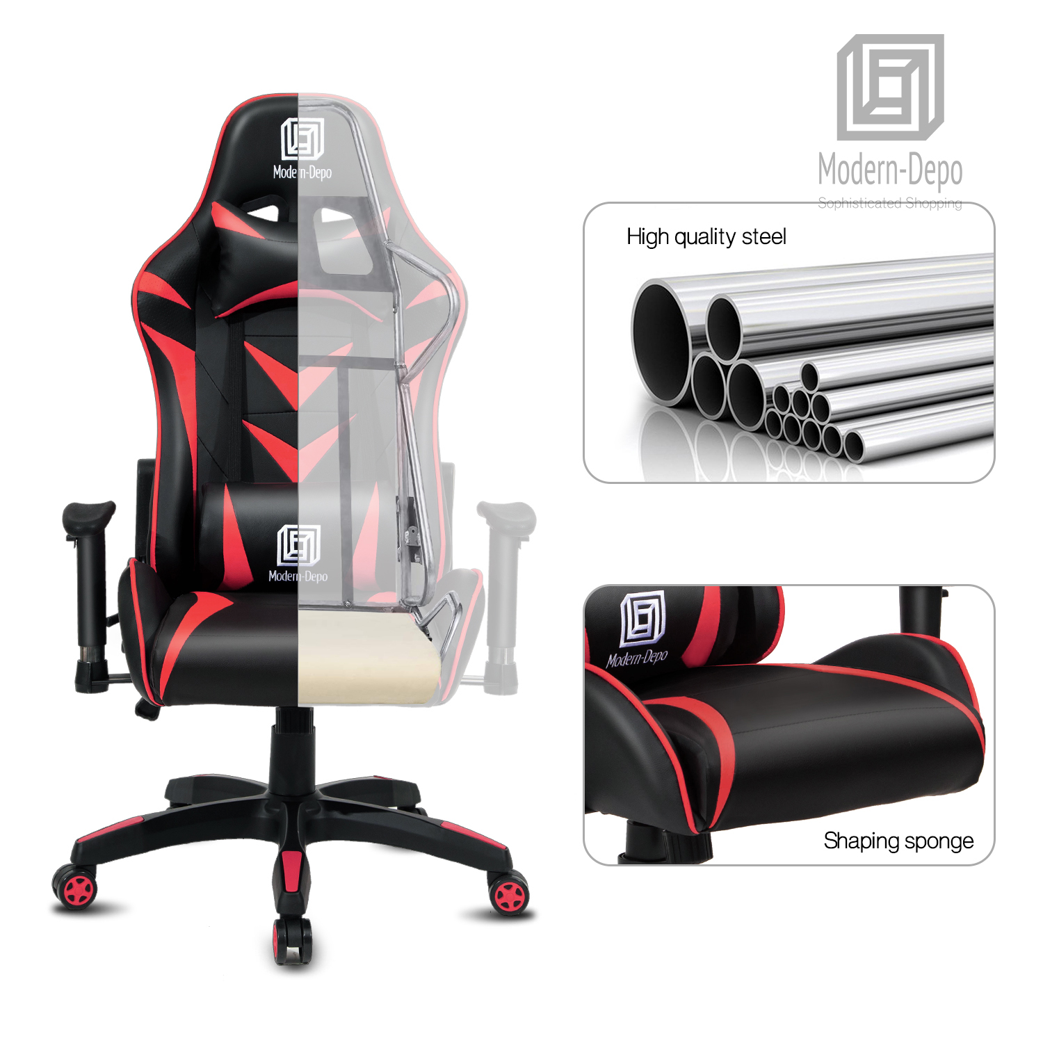 Computer Gaming Chair Bluetooth Speakers Ergonomic Office Chairs Swivel