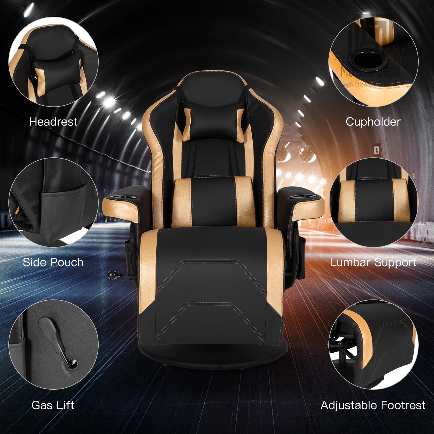 Video Gaming Recliner Chair Swivel Office Computer Racing Chair with
