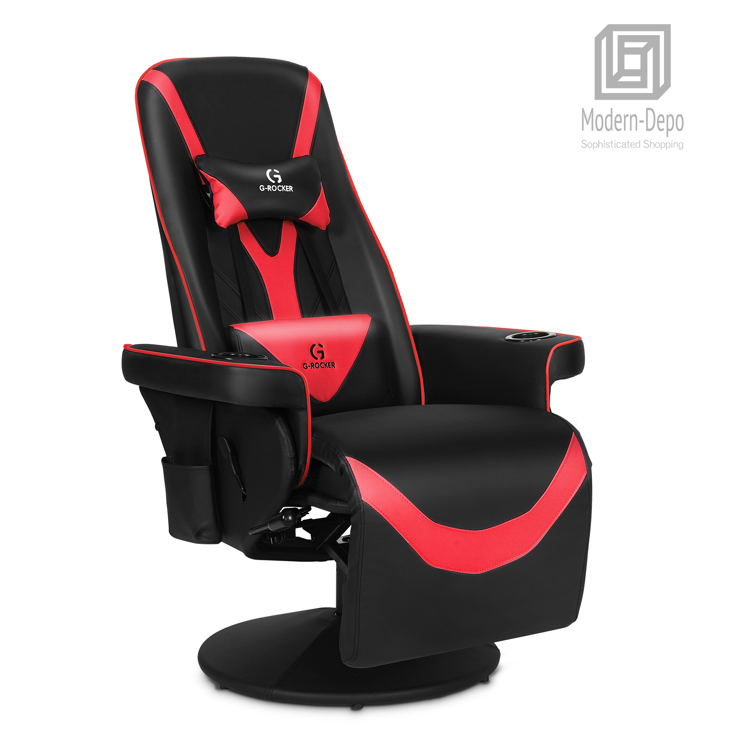 Racing Gaming Chair Swivel Recliner Chairs with Headrest Footrest Lumbar Support