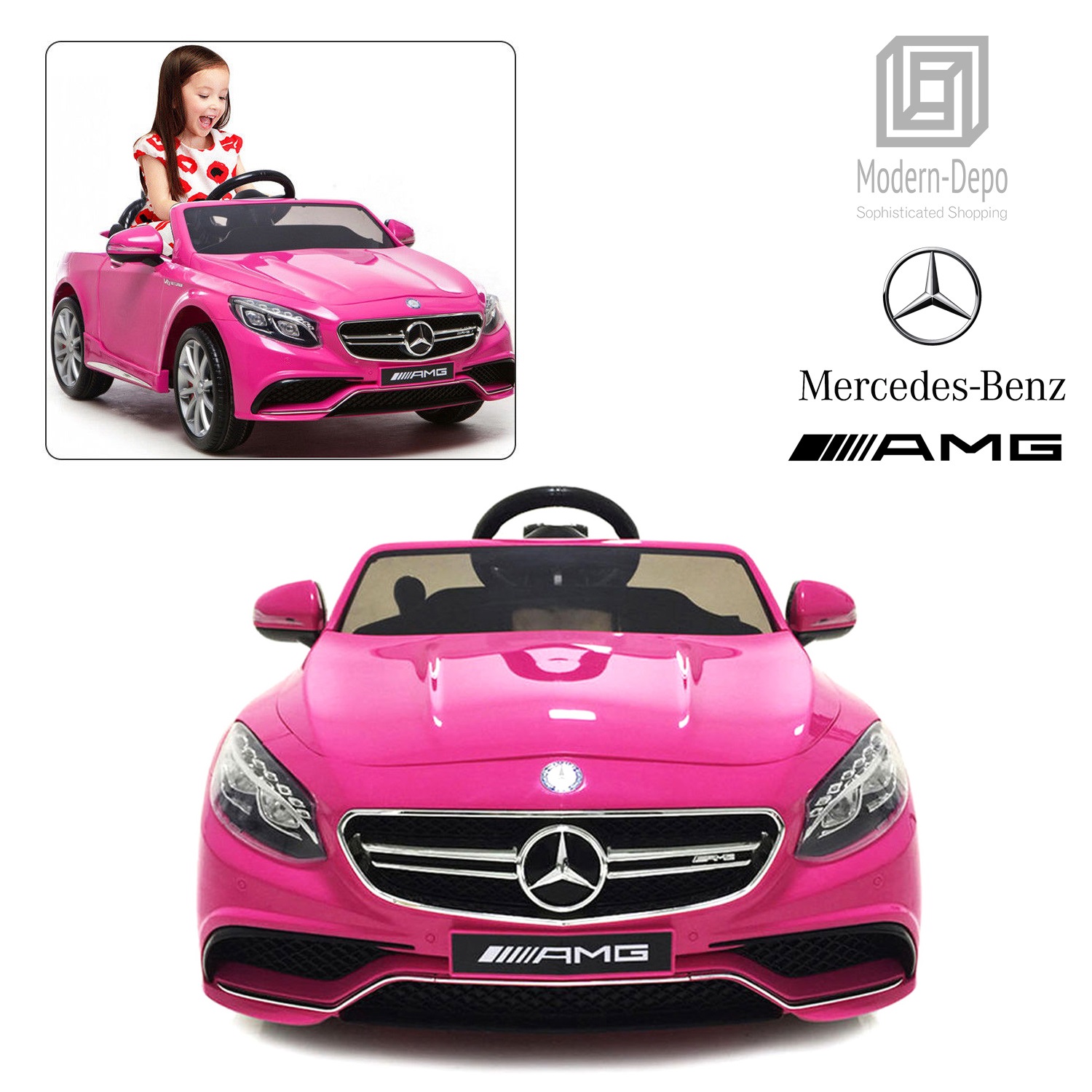 Kid S 12v Electric Power Wheels Mercedes Benz S63 Pink Radio Mp3 Rc Ride On Car For Sale Online Ebay