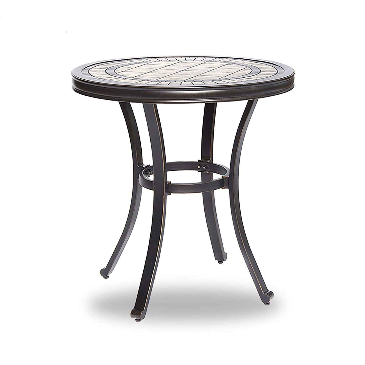 28"x28.6" Round Bistro Patio Table Contemporary Outdoor Garden Furniture - Picture 9 of 11
