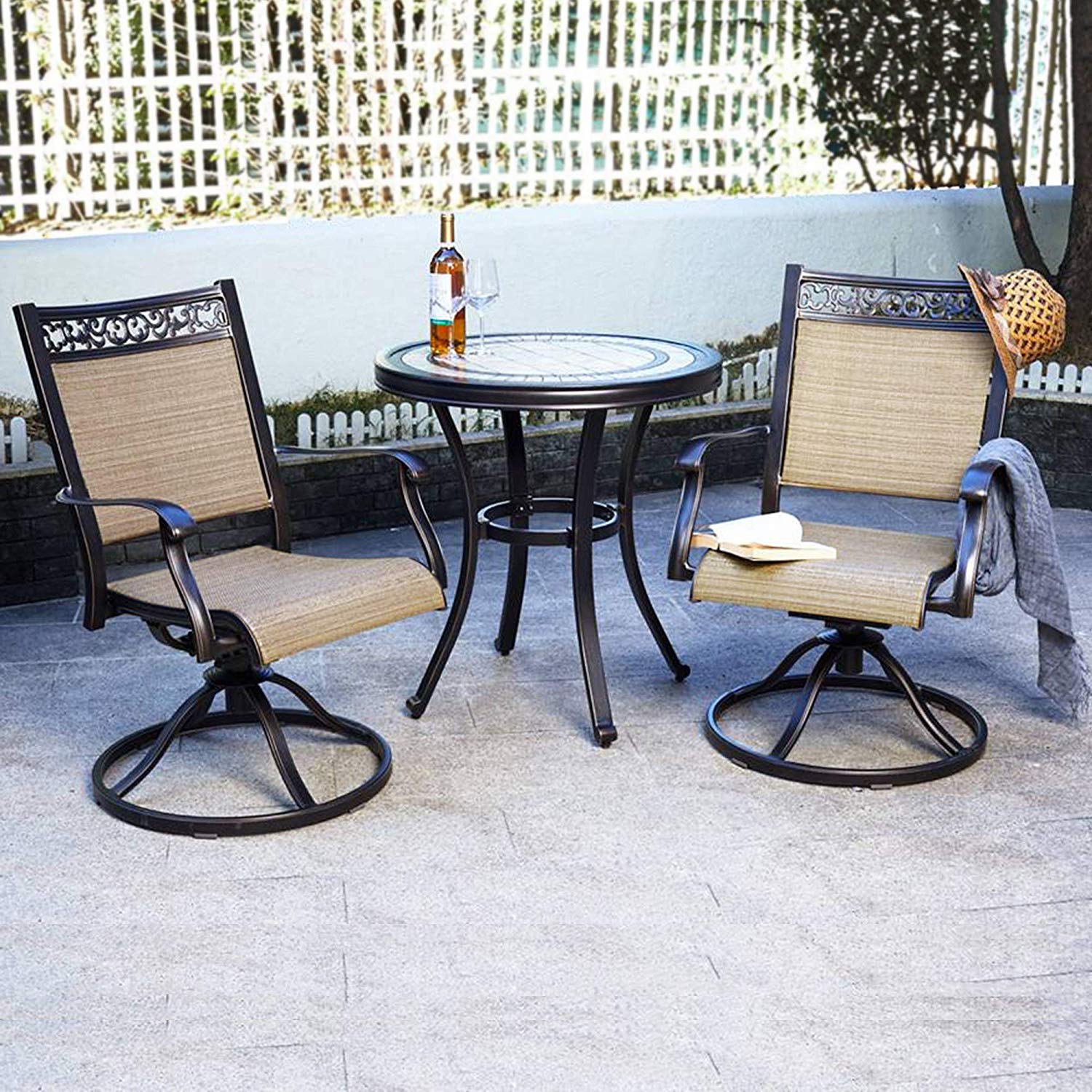 28"x28.6" Round Bistro Patio Table Contemporary Outdoor Garden Furniture - Picture 8 of 11