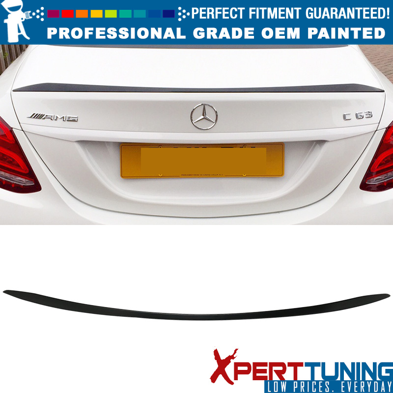 Painted Black Trunk Lip Spoiler R For Mercedes-Benz C Class W205 Sedan 14-17
