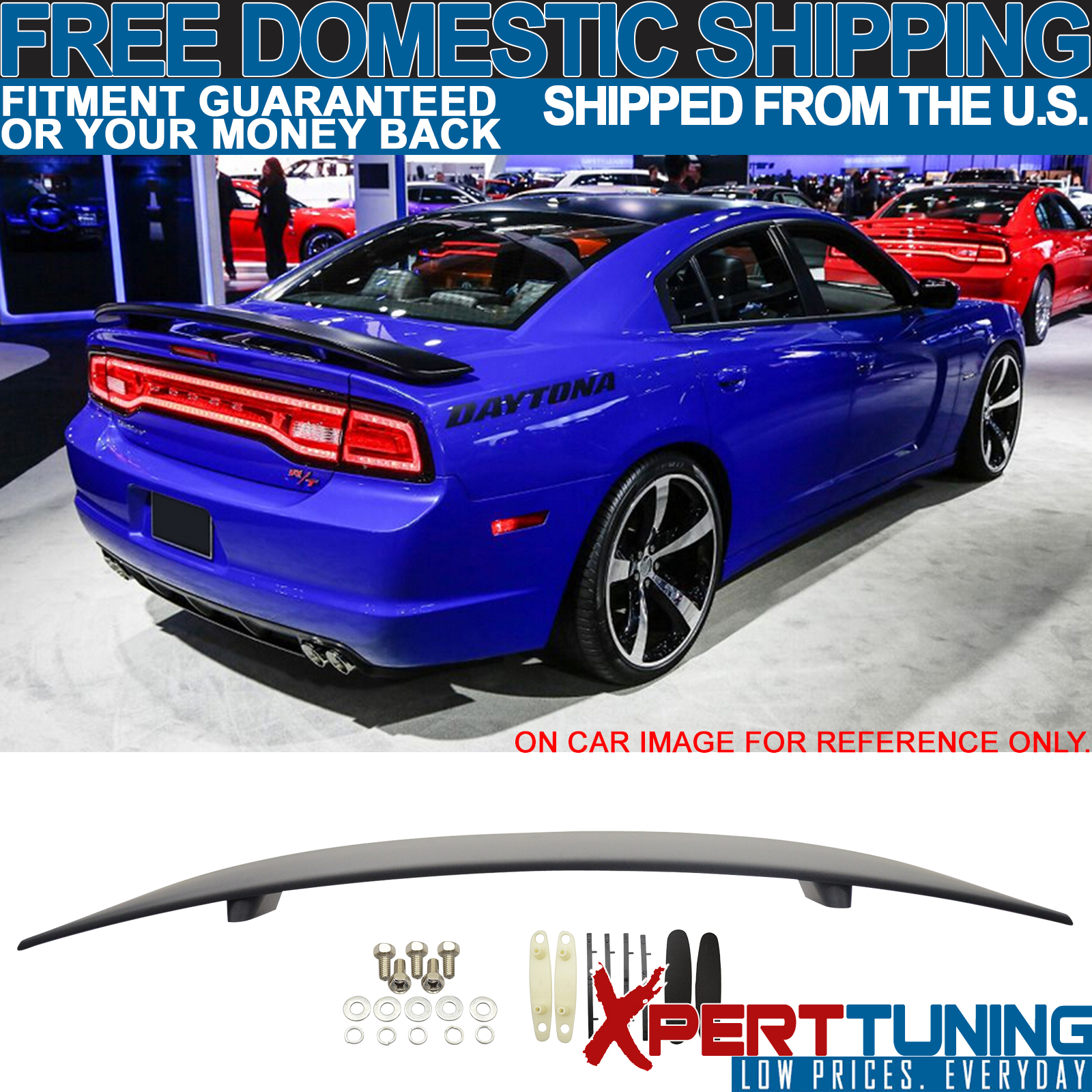 Fits 11-19 Dodge Charger Factory Style Trunk Spoiler Rear Wing ABS