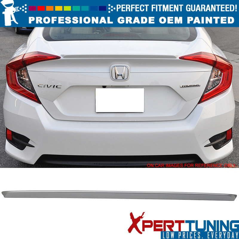 IKON MOTORSPORTS JDM RS Style Trunk Spoiler – 2016-2021 Honda Civic Sedan – Painted NH797M Modern Steel Metallic – W/ LED Brake Light