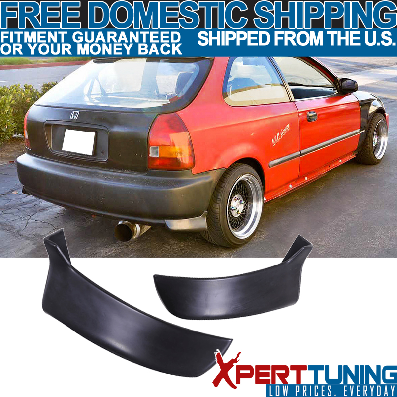 Fit for 96-00 Honda Civic 3DR Rear Bumper Lip Hatchback PU 2PC Valance Spats