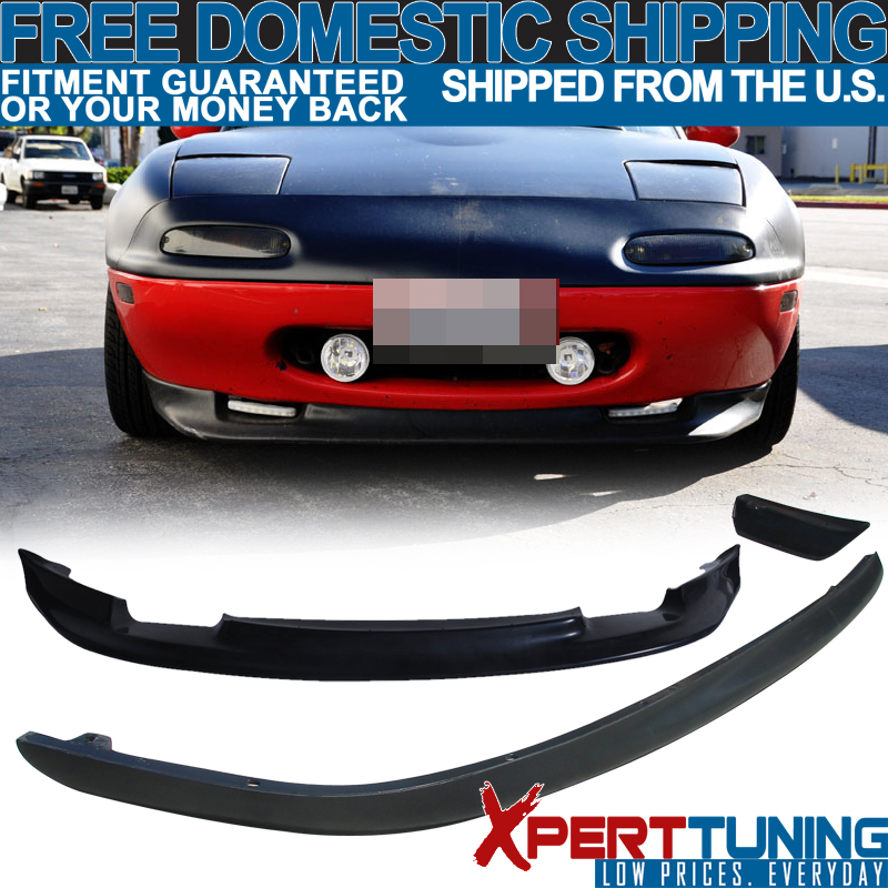 For 1990-1997 Mazda Miata RS-Style Black Polyurethane Rear Bumper Spoiler Lip
