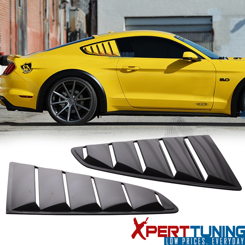For 15-17 Ford Mustang OE Style Side Black Window Louvers