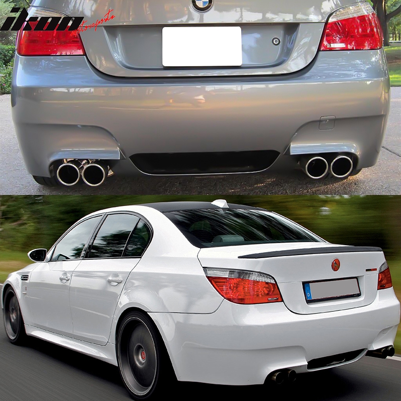 Diffusore Paraurti Posteriore Per BMW Serie 5 E60/E61 M5 2003-2010 - ABS Verniciabile, Nero