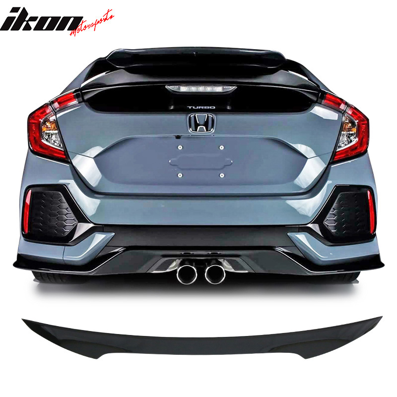 IKON MOTORSPORTS JDM RS Style Trunk Spoiler For 16-21 Honda Civic Sedan Black