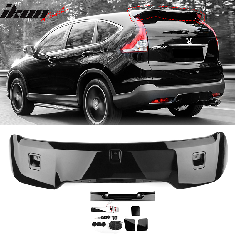 Pre-painted Trunk Spoiler Compatible With 2012-2015 Honda Civic Painted #NH731P Crystal Black Pearl ABS Car Exterior Rear Spoiler Wing Tail Roof Top Lid other color available by IKON MOTORSPORTS