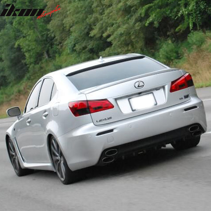 Fits 06-13 IS250 IS350 ISF V1 Style Rear Bumper Lip Diffuser 7Fin Gloss Black