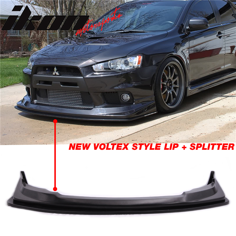 Fit 08-15 Mitsubishi Lancer EVO X 10 Front Splitter For VTX Voltex Lip Only