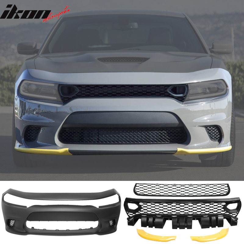 Motors 1519 Dodge Charger SRT oem yellow lip guards Few scrapes on the