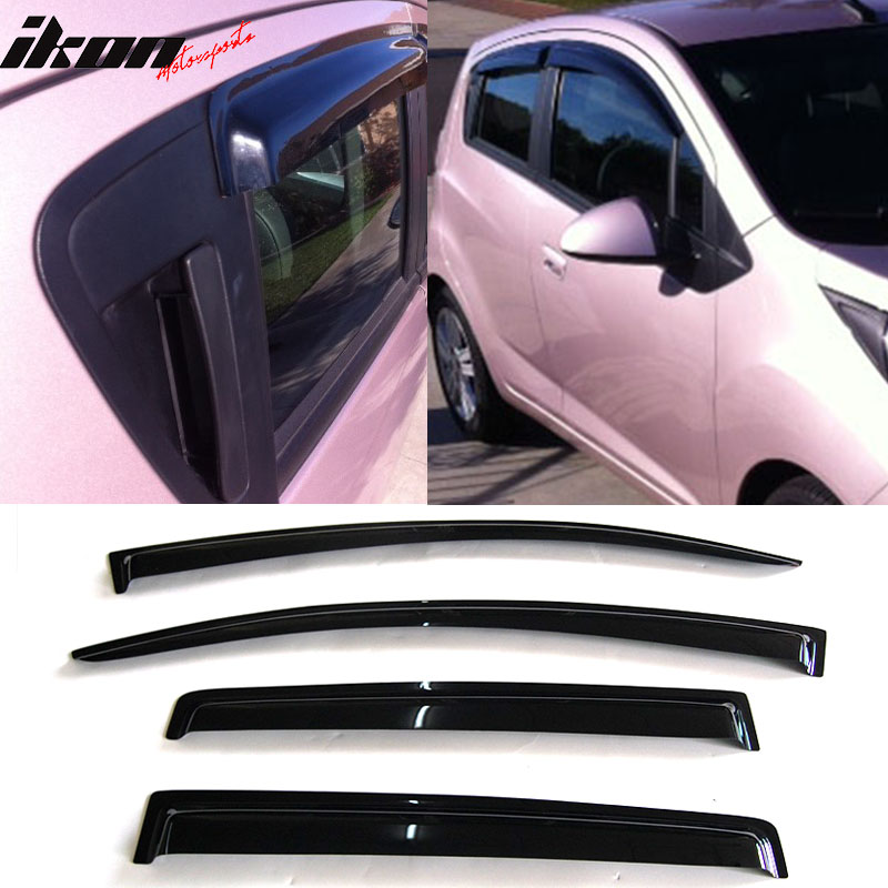 For 13-15 Chevy Spark Hatchback Sedan Acrylic Window Visors 4Pc Set