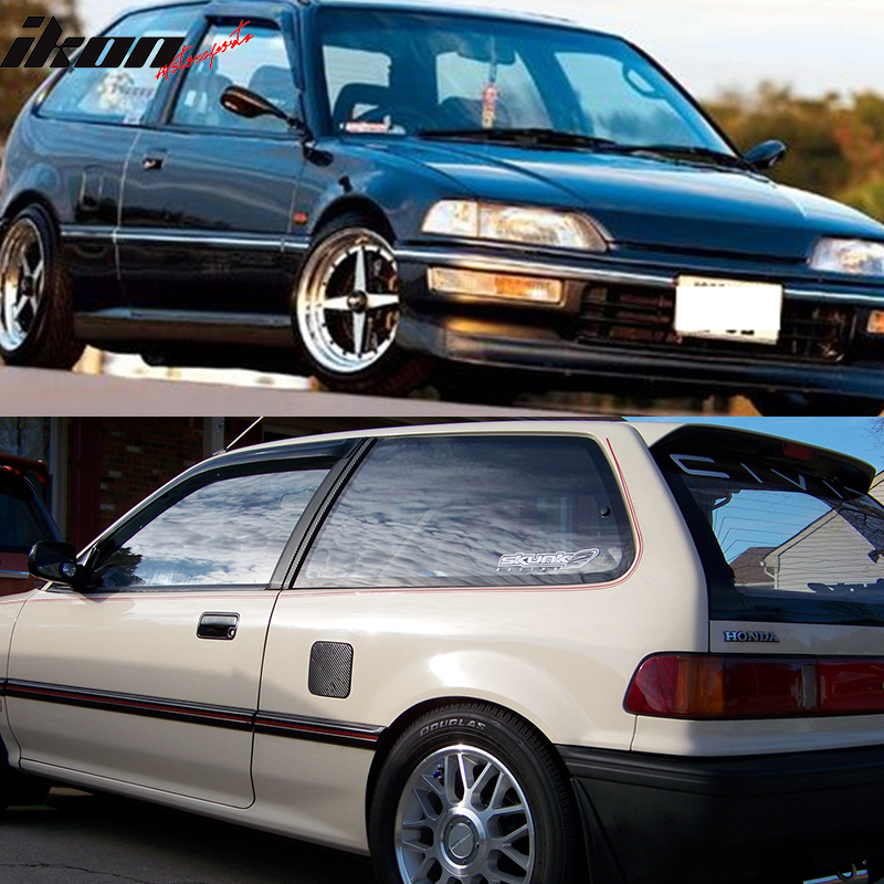 thumbnail image 2 of Wellvisors In-Channel Window Visors (2-Piece) For Honda Civic Hatchback & Coupe 1992-1995 2 of 4