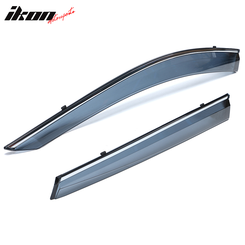 thumbnail image 2 of Smoke Window Visors W/ Chrome Trim For Honda CR-V 2017-2022 – 4pc Set, Polycarbonate, Jetcruise 2 of 3
