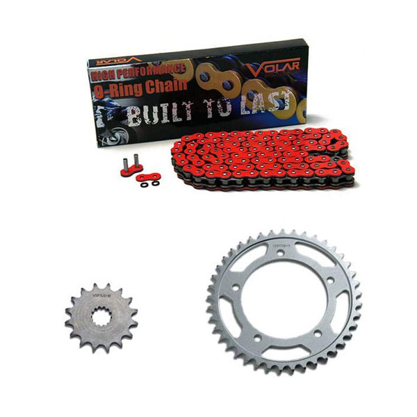 Red for 1977-1979 Kawasaki KZ650 Z650 Volar O-Ring Chain and Sprocket Kit