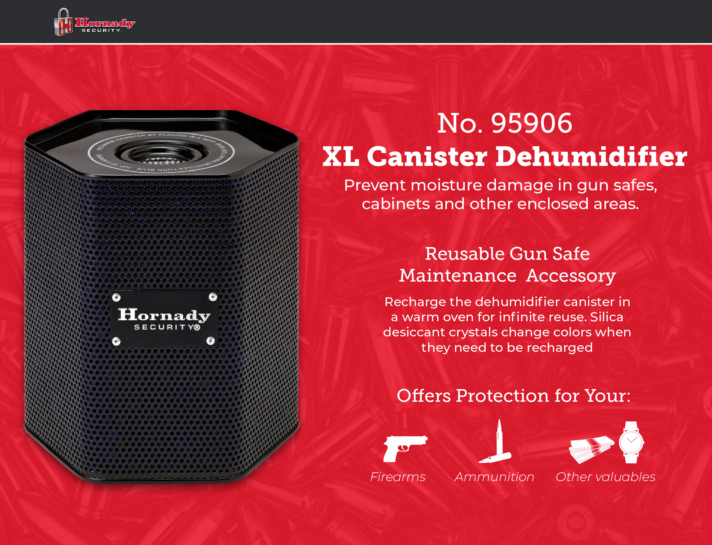 Déshumidificateur Hornady XL 1500g – [95906] Noir – Pour Armes à Feu, Outils