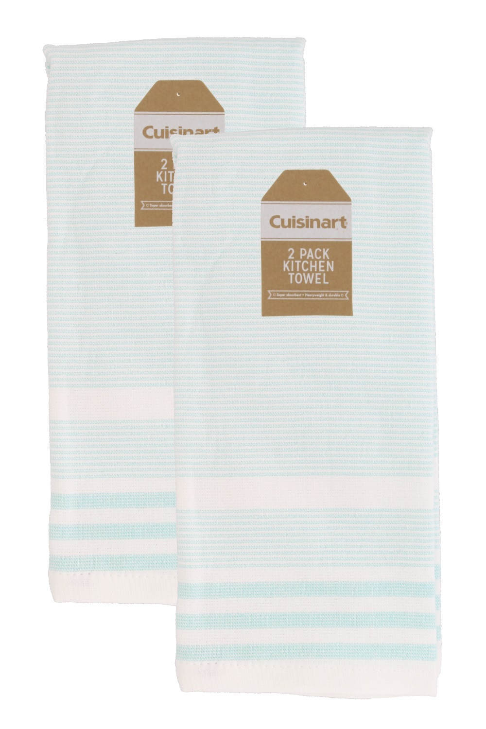 Cuisinart 100 Cotton Hand & Dish Kitchen Towels, Casual StripeMint