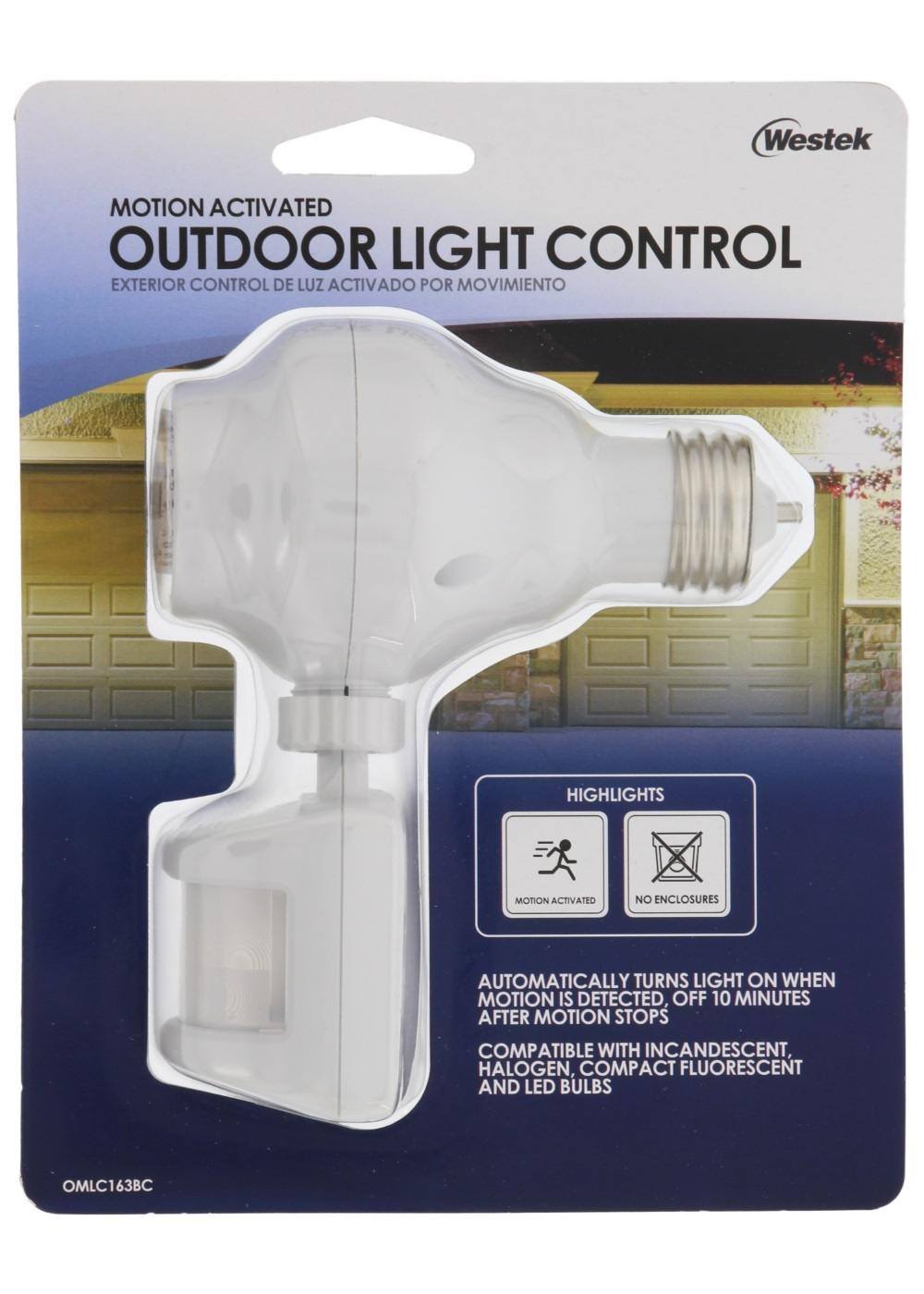 Westek Indoor Plugin Corded Motion Activated Light Control, Single