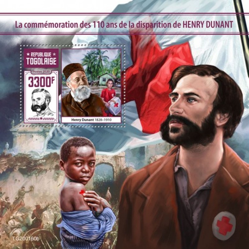 Togo Rotes Kreuz Founder Henry Dunant Stempel Souvenir Blatt Ebay