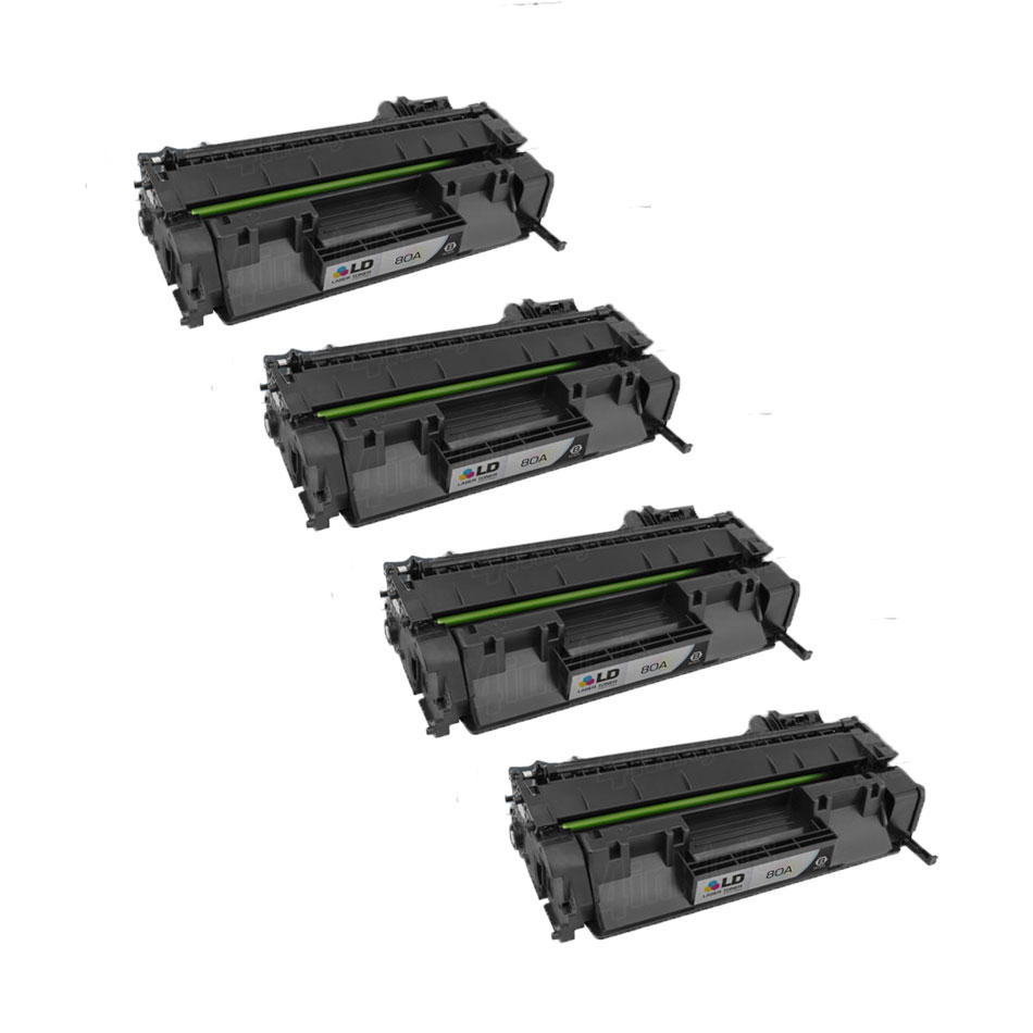 LD Compatible Replacements for HP 26A//CF226A Set of 4 Black Toner Cartridges