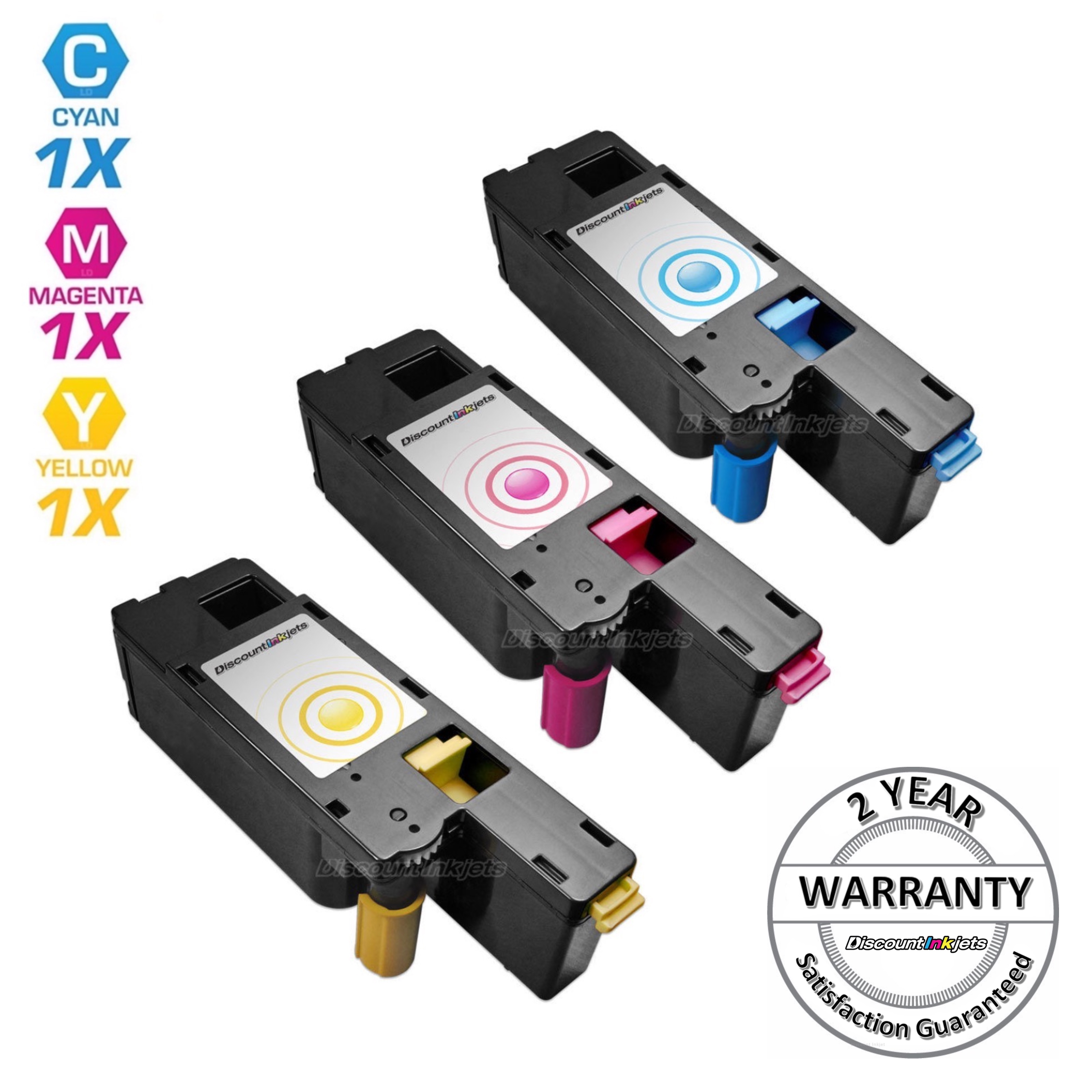 3 PK 1660 Cyan Yellow Magenta Combo Color Toner For Dell Laser C1660cnw C1660