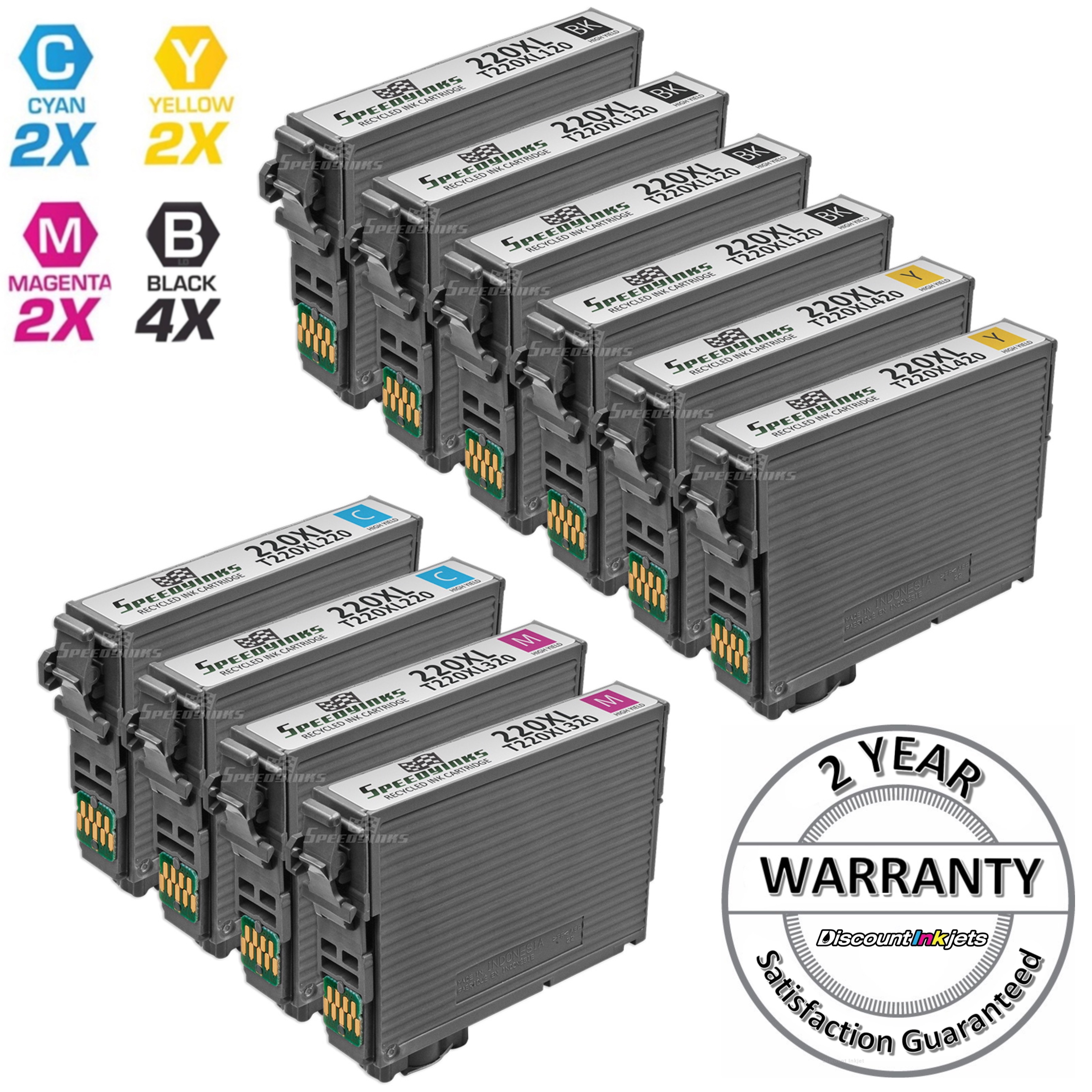 10 PK Remanufactured Ink Cartridges for 220XL 220 XL fit Epson Expression XP-420
