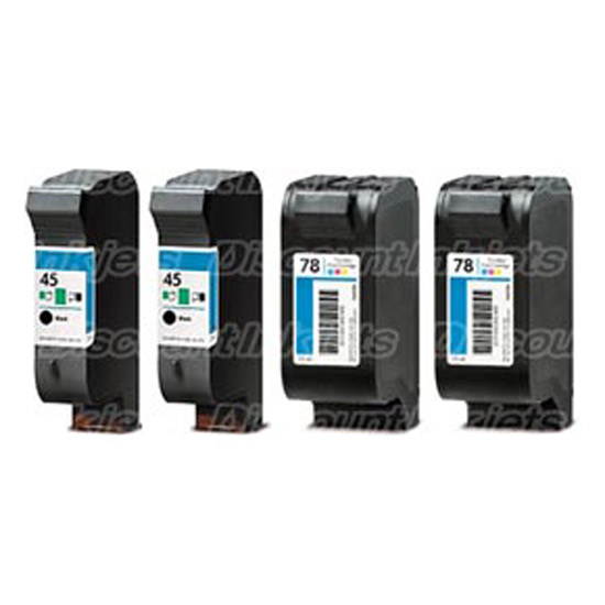 4 Pack HP 45 Ink Cartridge Color Copier 145 150 155 160 170 180 190 210 260 270