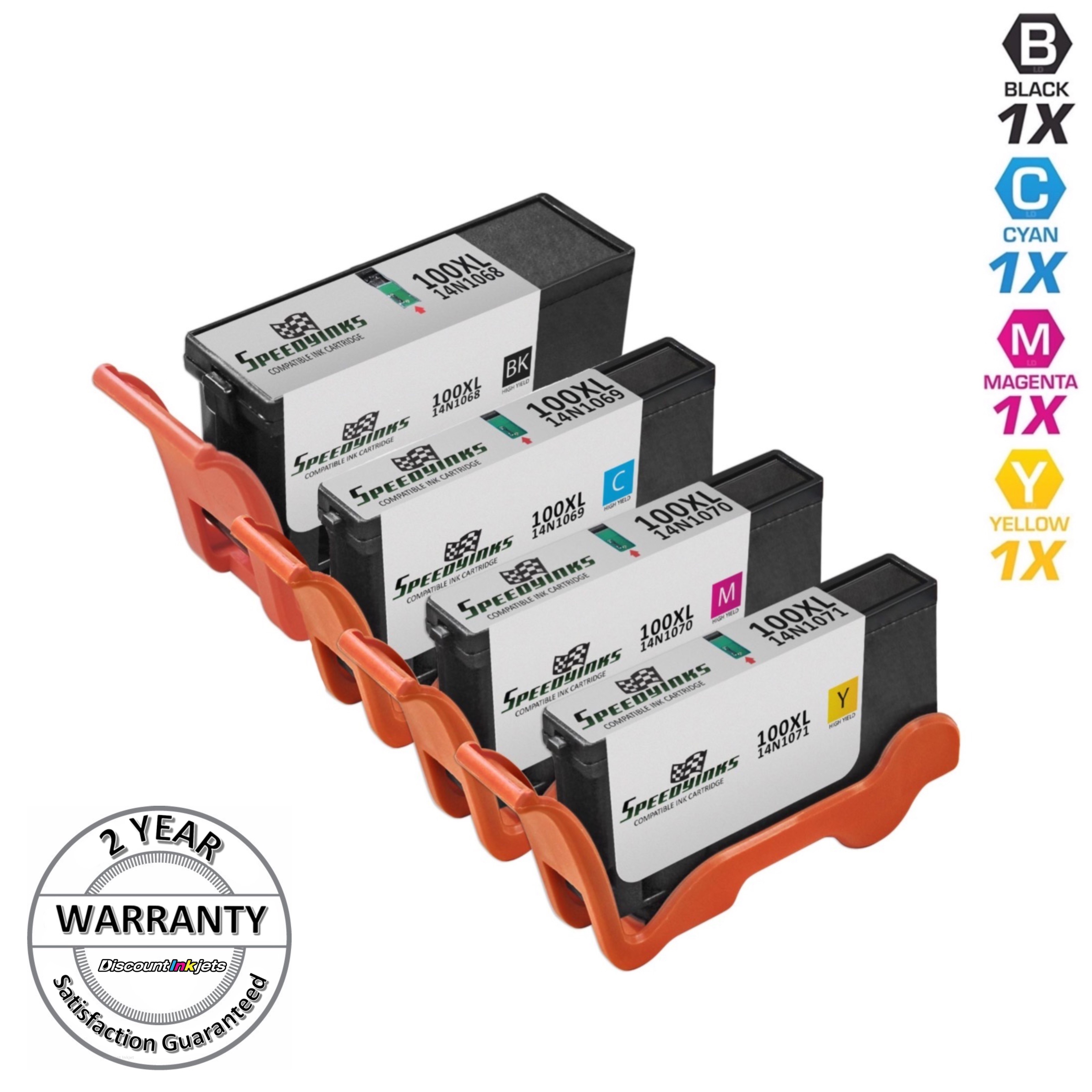 4Pk Lexmark 100 XL Genuine Set Prestige Pro 805 Prevail Pro705 S815 S816 Genesis