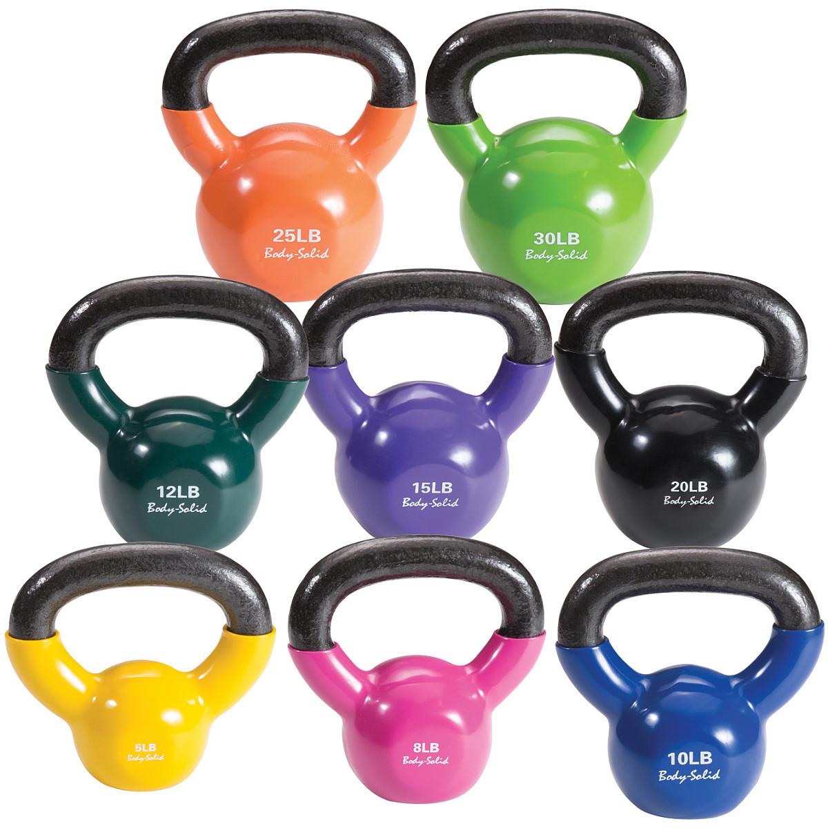 Body Solid BodySolid VinylCoated Kettlebells Set of 8 eBay
