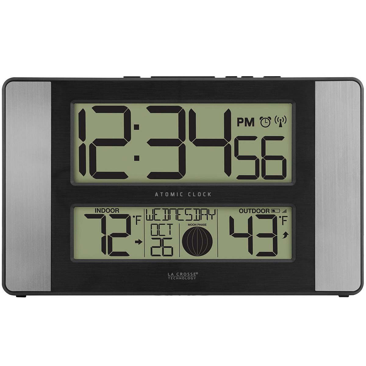 La Crosse Technology Atomic Digital Clock with Temperature and Moon