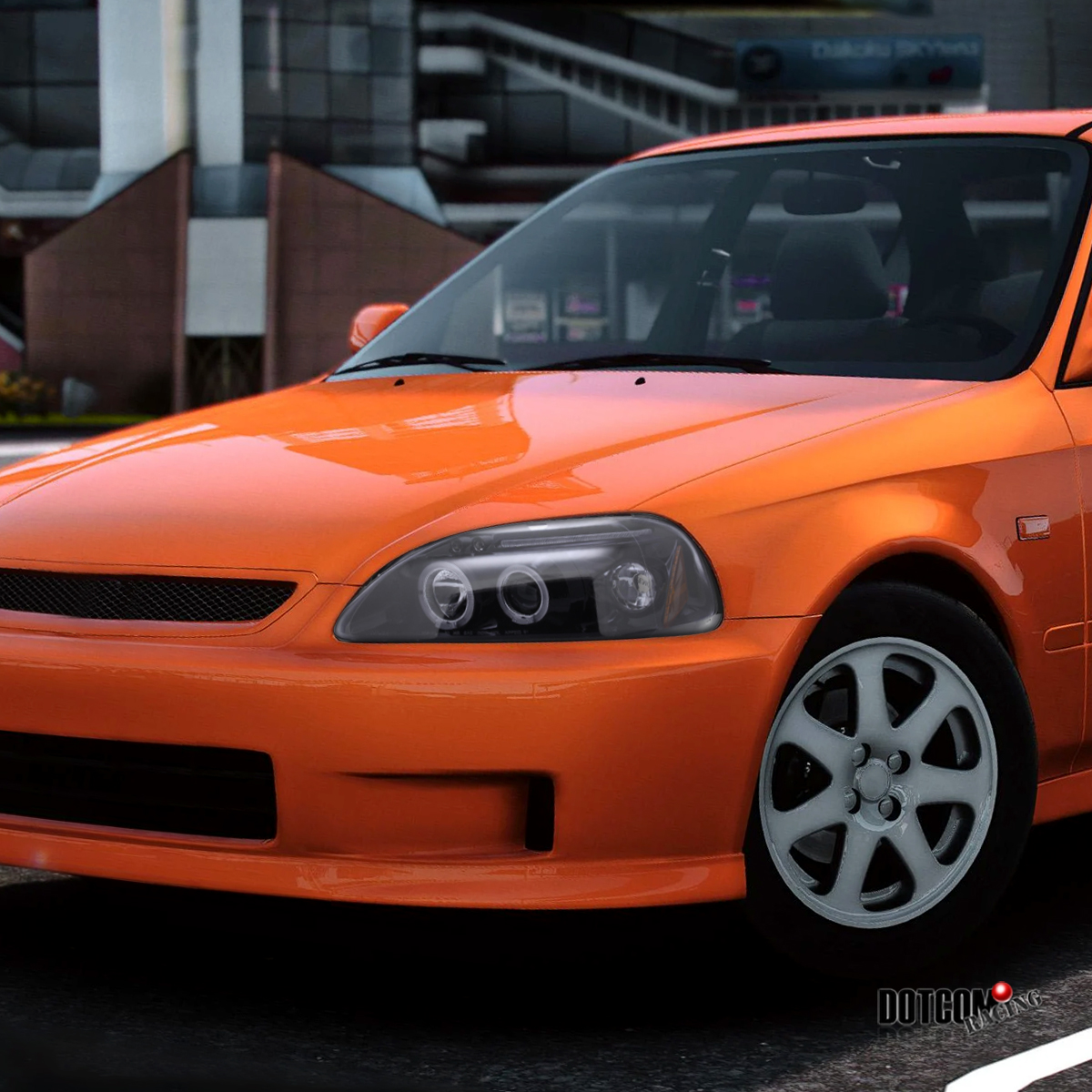 For 19992000 Honda Civic EK LED Halo Projector Headlights Black Smoke Lamps eBay