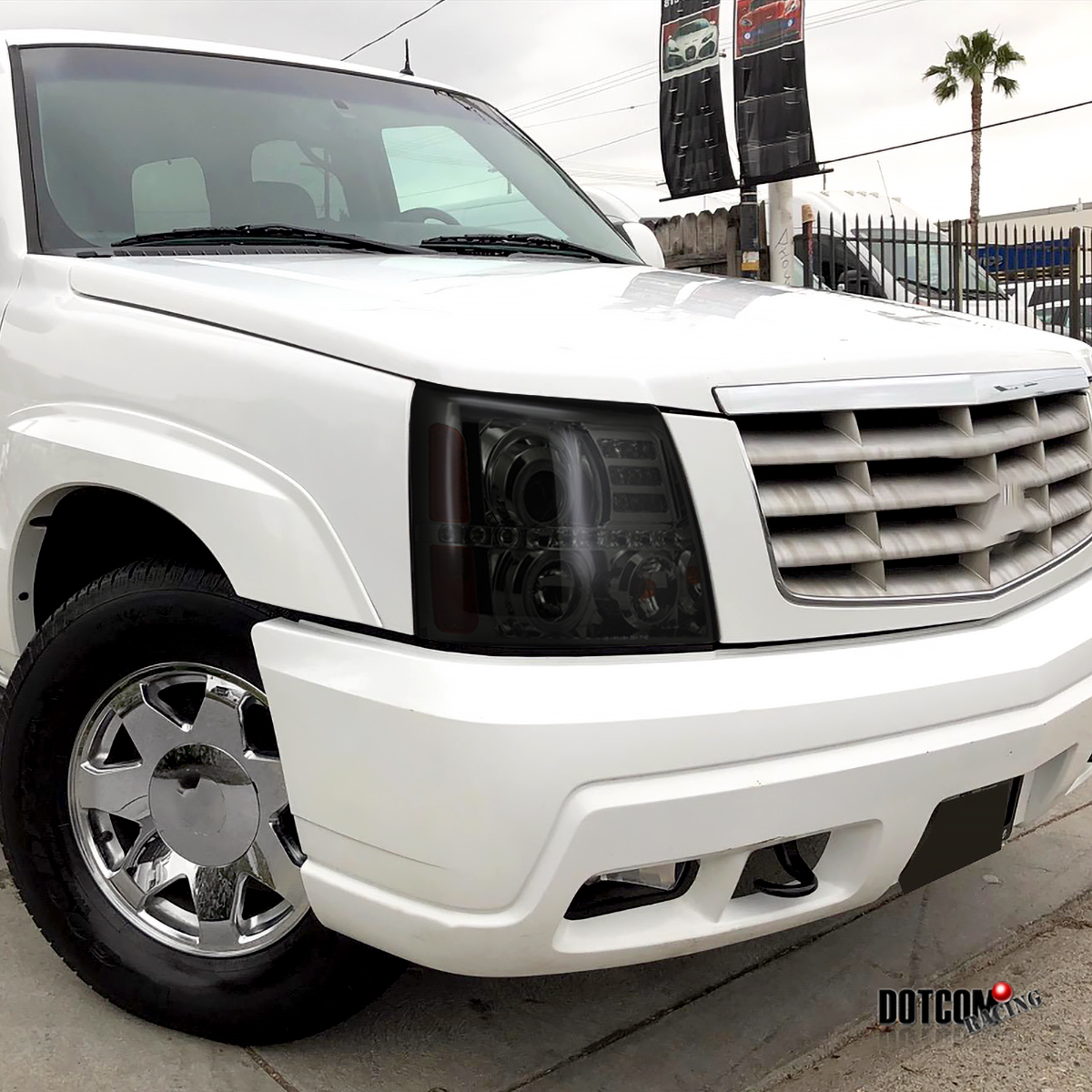 Cadillac Escalade 2002 Black Projector Headlights with CCFL Halo and