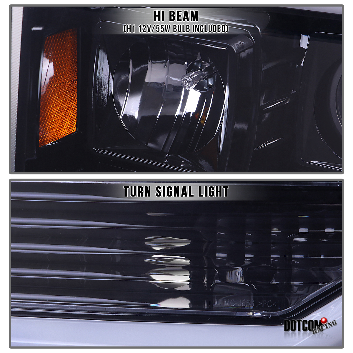 thumbnail image 2 of Smoke LED Tube Projector Headlights For 1999-2004 Ford F250 F350 Super Duty – Glossy Black 2 of 6