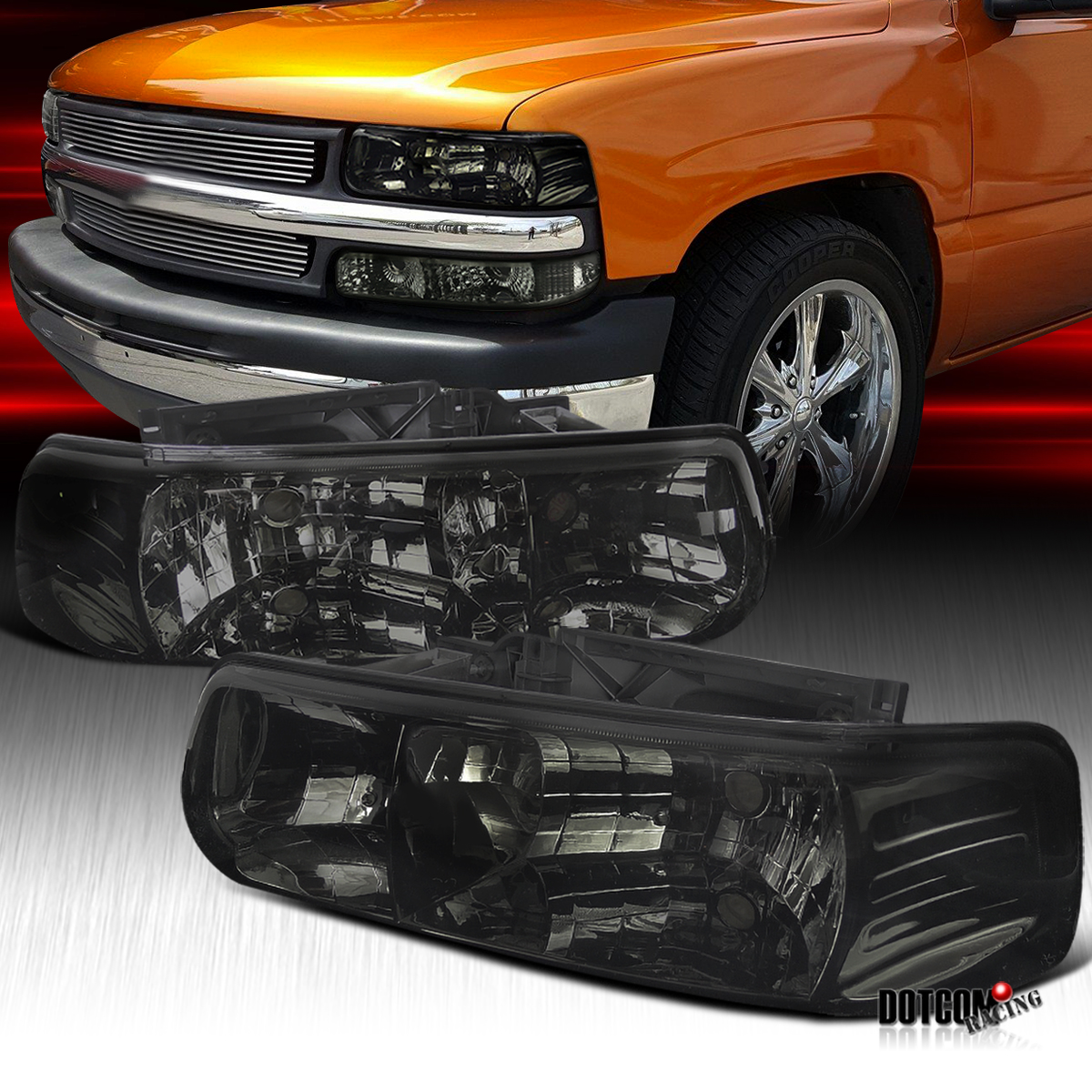 For Chevy 19992002 Silverado 20002006 Tahoe Suburban Smoke Tinted