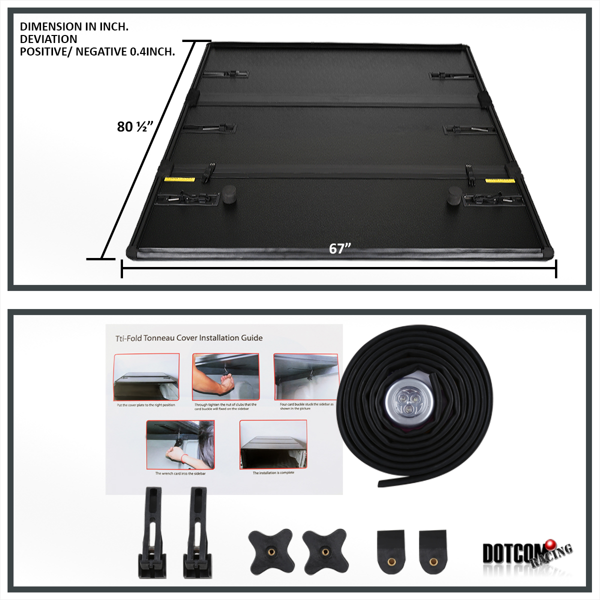 For 2015 2019 Ford F150 Super Crew Cab 6 5ft Bed Tri Fold Tonneau Hard Cover Ebay