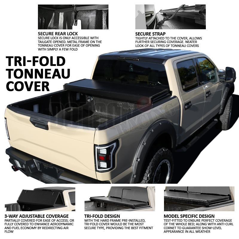 Fit 2002 2018 Ram 1500 2500 3500 Fleetside 6 4ft Bed Tri Fold Hard Tonneau Cover Ebay