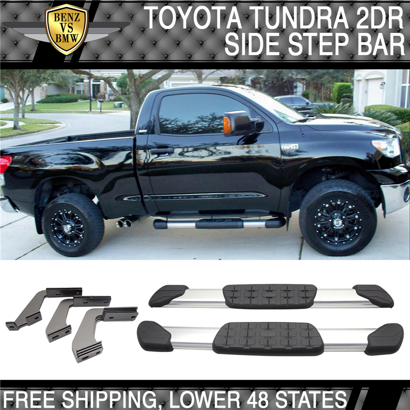 Running Board Side Step Nerf Bars 5in Black Fit Toyota Tundra Regular Cab 07-19