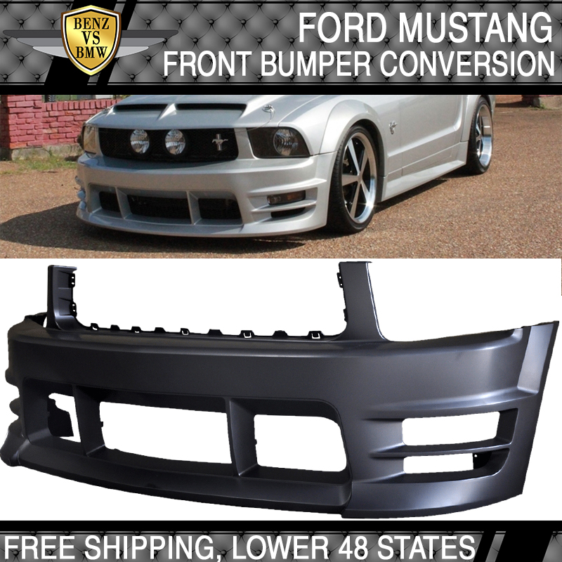 Ford Mustang 05-09 V6 Boy Racer Style Front Bumper w// Lower Mesh Grilles